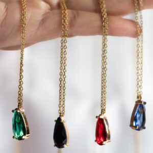 Minimal Gem Drop Handmade Pendant Necklace