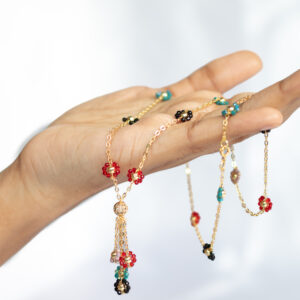 Multicolor Floral Charm Handmade Necklace & Earring Set